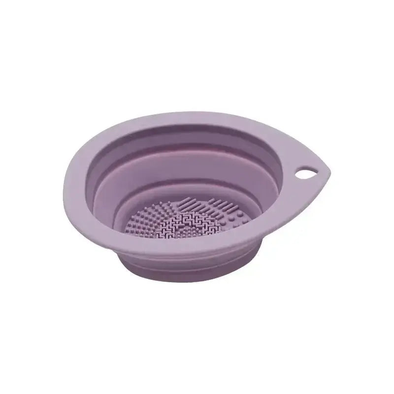 Foldable Silicone Makeup Brush Cleaner Bowl & Scrub Mat for Brushes and Sponges - Velvet Haven