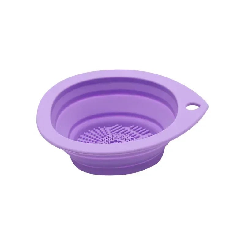 Foldable Silicone Makeup Brush Cleaner Bowl & Scrub Mat for Brushes and Sponges - Velvet Haven
