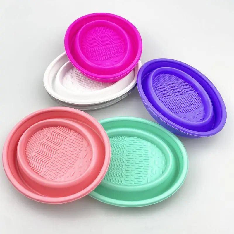 Foldable Silicone Makeup Brush Cleaning Bowl - 1 Pc - Velvet Haven