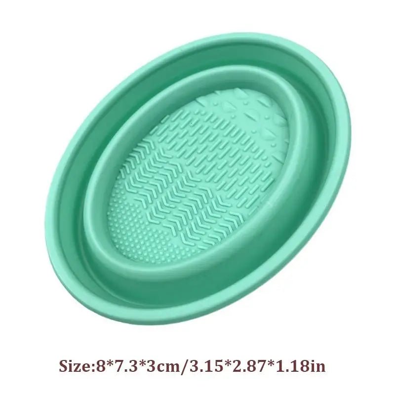 Foldable Silicone Makeup Brush Cleaning Bowl - 1 Pc - Velvet Haven