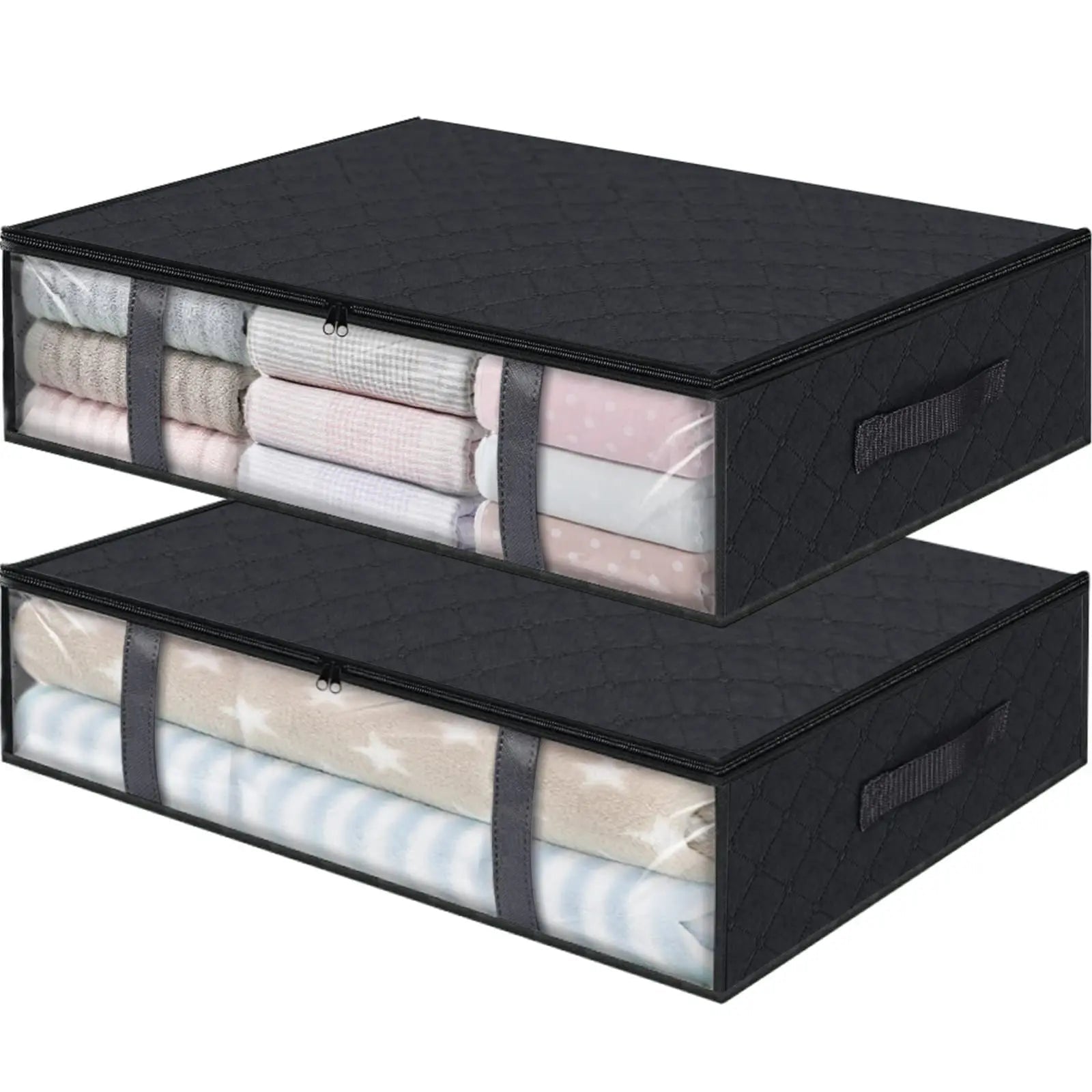 Foldable Under Bed Storage Containers with Clear Window Underbed Toy Organizers and Clothing Storage Bags Closet Storage Bins - Velvet Haven
