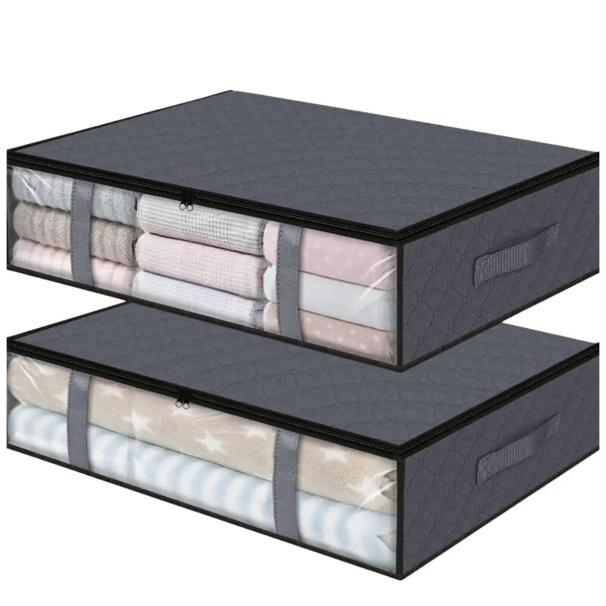 Foldable Under Bed Storage Containers with Clear Window Underbed Toy Organizers and Clothing Storage Bags Closet Storage Bins - Velvet Haven