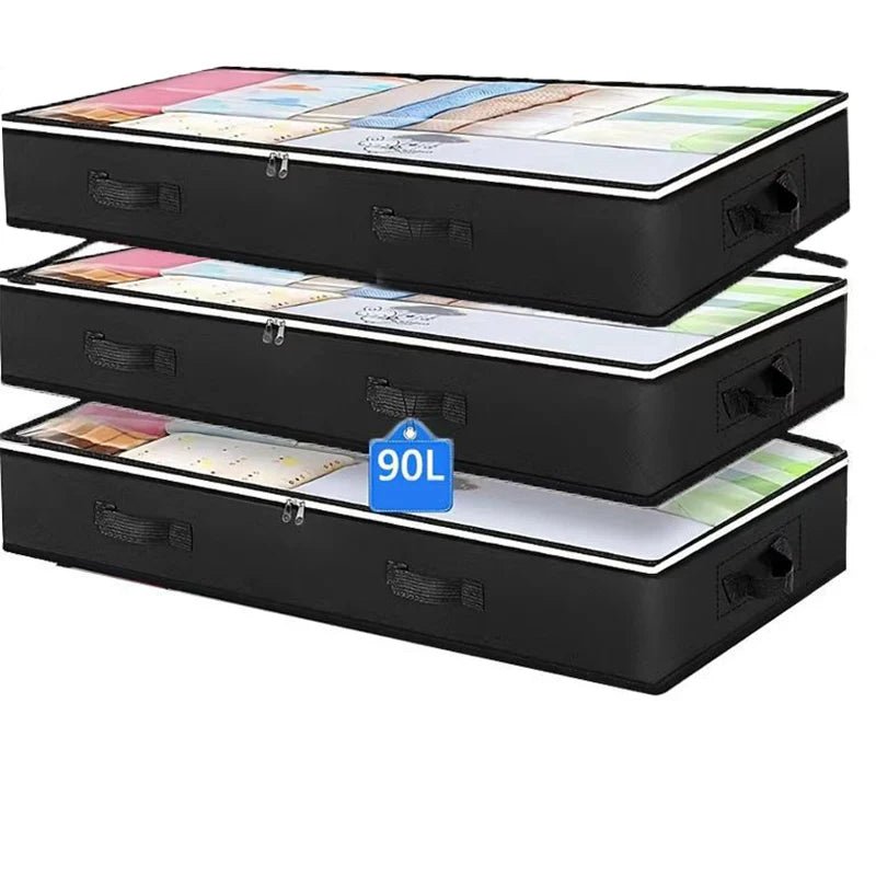 Foldable Under Bed Storage Containers with Clear Window Underbed Toy Organizers and Clothing Storage Bags Closet Storage Bins - Velvet Haven