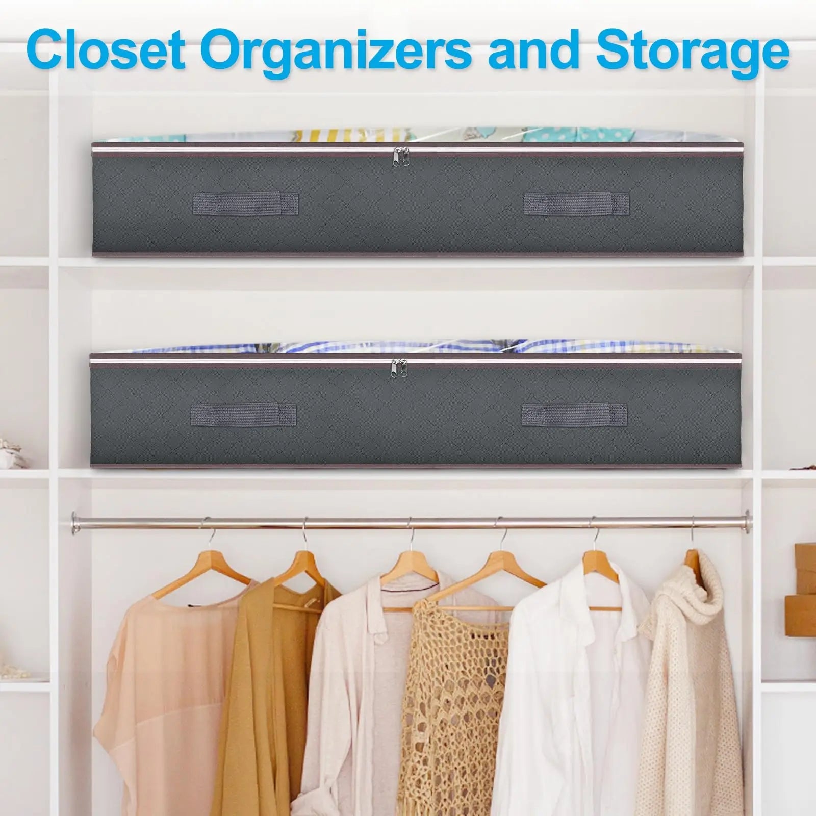 Foldable Under Bed Storage Containers with Clear Window Underbed Toy Organizers and Clothing Storage Bags Closet Storage Bins - Velvet Haven