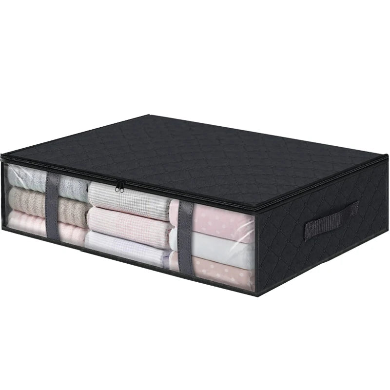 Foldable Under Bed Storage Containers with Clear Window Underbed Toy Organizers and Clothing Storage Bags Closet Storage Bins - Velvet Haven