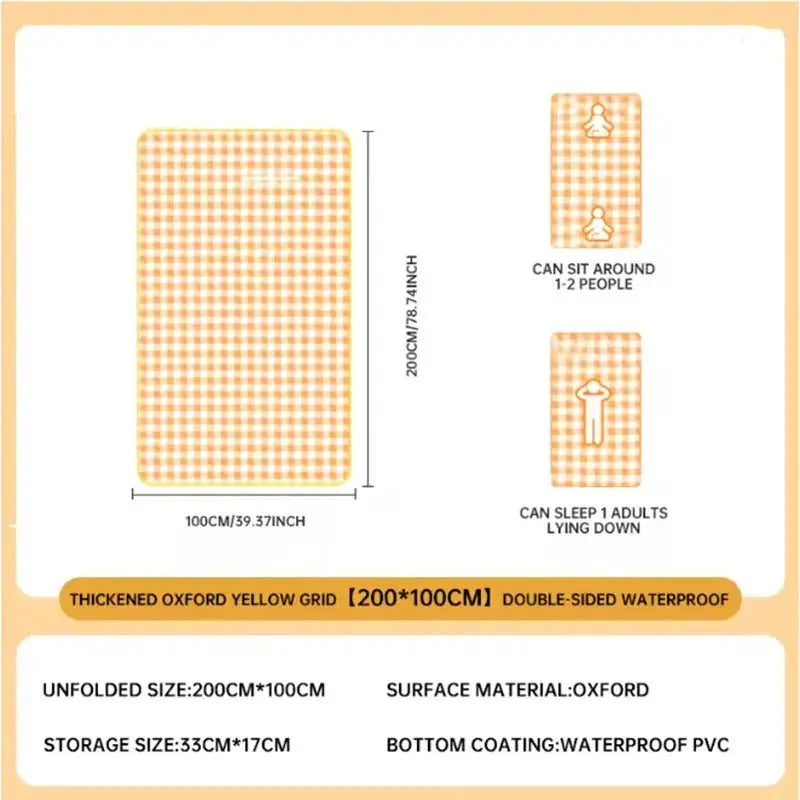 Folding Camping Mat Picnic Blankets Tent Mat Beach Waterproof Mat Sandproof Blanket Picnic Blanket Large YYDZ03 - Velvet Haven