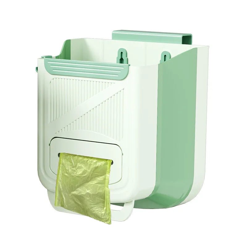 Folding Hanging Trash Can for Cabinet Door or Wall - Velvet Haven