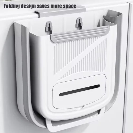 Folding Hanging Trash Can for Cabinet Door or Wall - Velvet Haven
