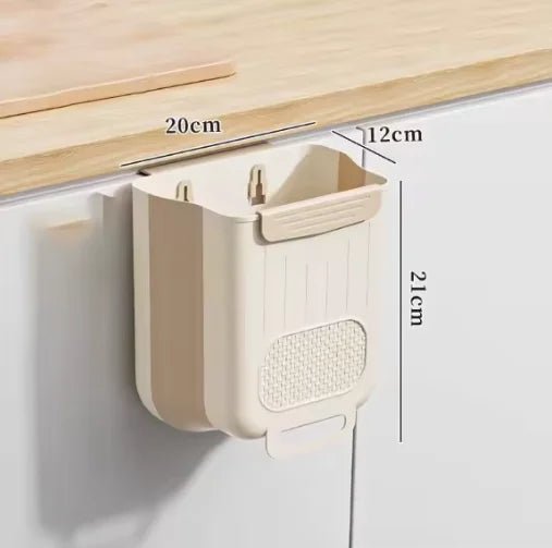 Folding Hanging Trash Can for Cabinet Door or Wall - Velvet Haven