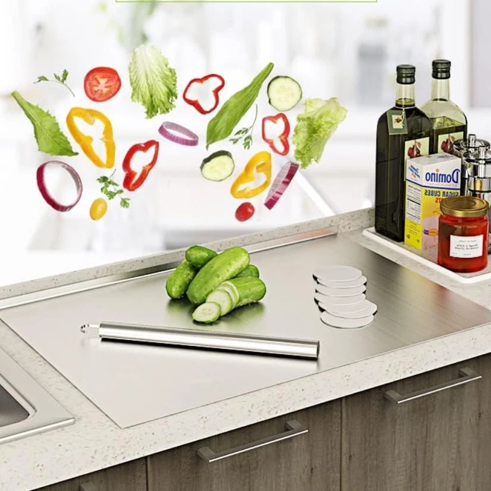 304 Stainless Steel Cutting Board with Non-Slip Edge - Velvet Haven