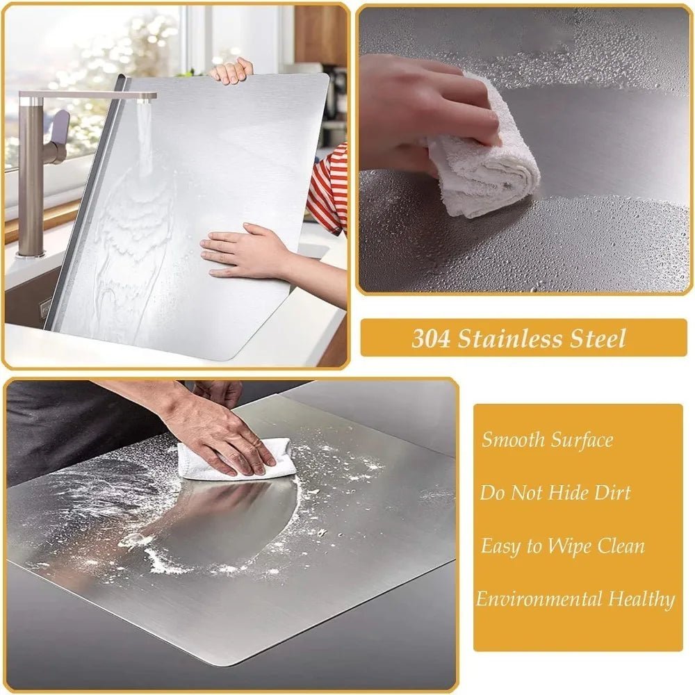 304 Stainless Steel Cutting Board with Non-Slip Edge - Velvet Haven