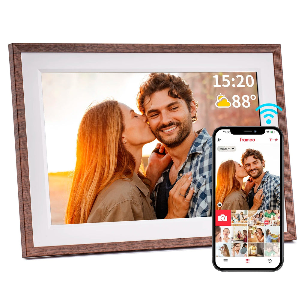 Frameo 10.1 Inch Digital Picture Frame，WiFi Electronic Frame，1280 * 800IPS HD Cloud Smart Digital Photo Frame,32GB Storage, Wall - Velvet Haven