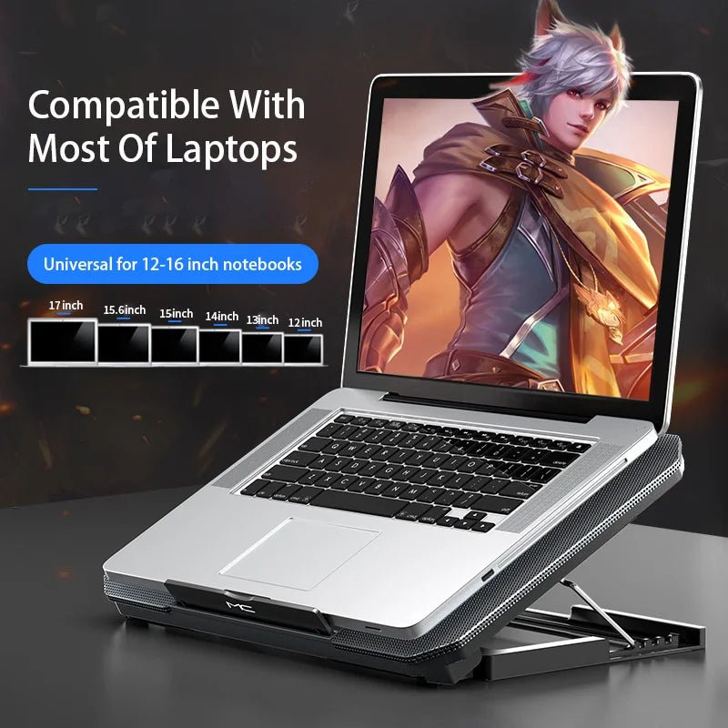 Gaming Laptop Cooler Large Size For 12-16 Inch Notebook Two USB Laptop Cooling Pads Wind Speed Adjustable Silent Laptop Stand - Velvet Haven