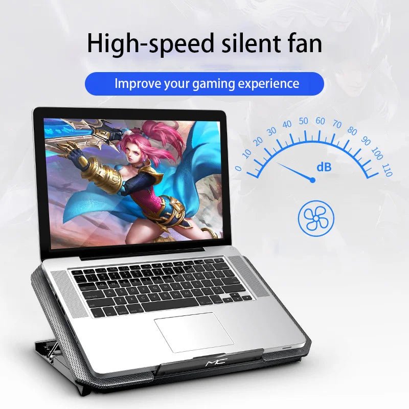 Gaming Laptop Cooler Large Size For 12-16 Inch Notebook Two USB Laptop Cooling Pads Wind Speed Adjustable Silent Laptop Stand - Velvet Haven
