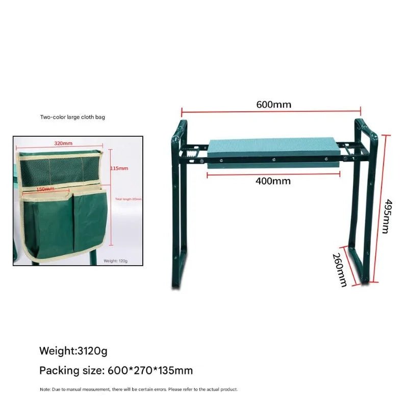Garden Kneeler and Seat Heavy Duty Gardening Bench with 2 Tool Pouches EVA Foam Pad Foldable Stool To Prevent Knee & Back Pain - Velvet Haven