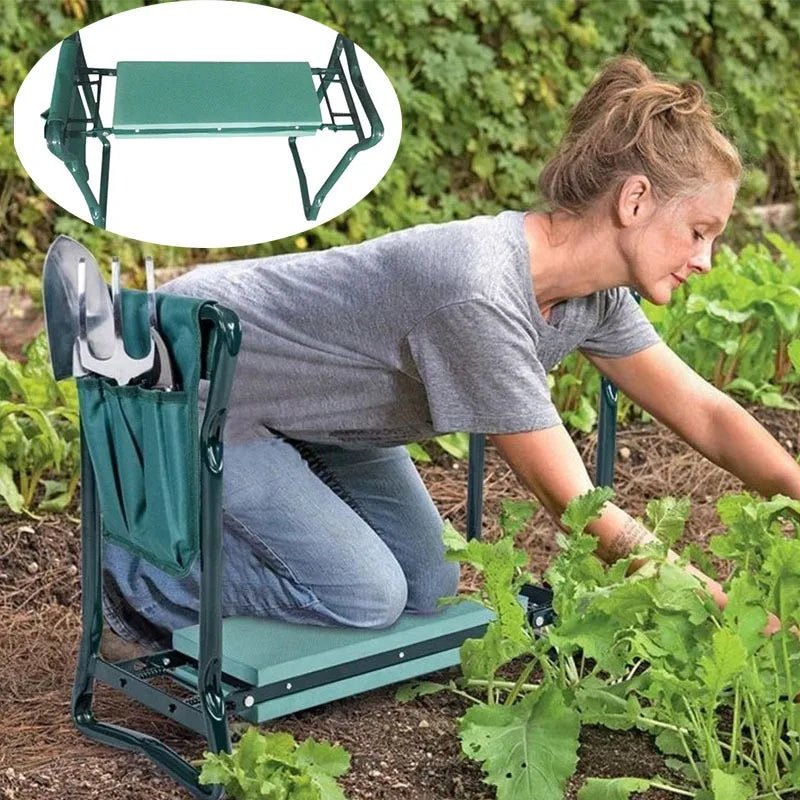 Garden Kneeler and Seat Heavy Duty Gardening Bench with 2 Tool Pouches EVA Foam Pad Foldable Stool To Prevent Knee & Back Pain - Velvet Haven