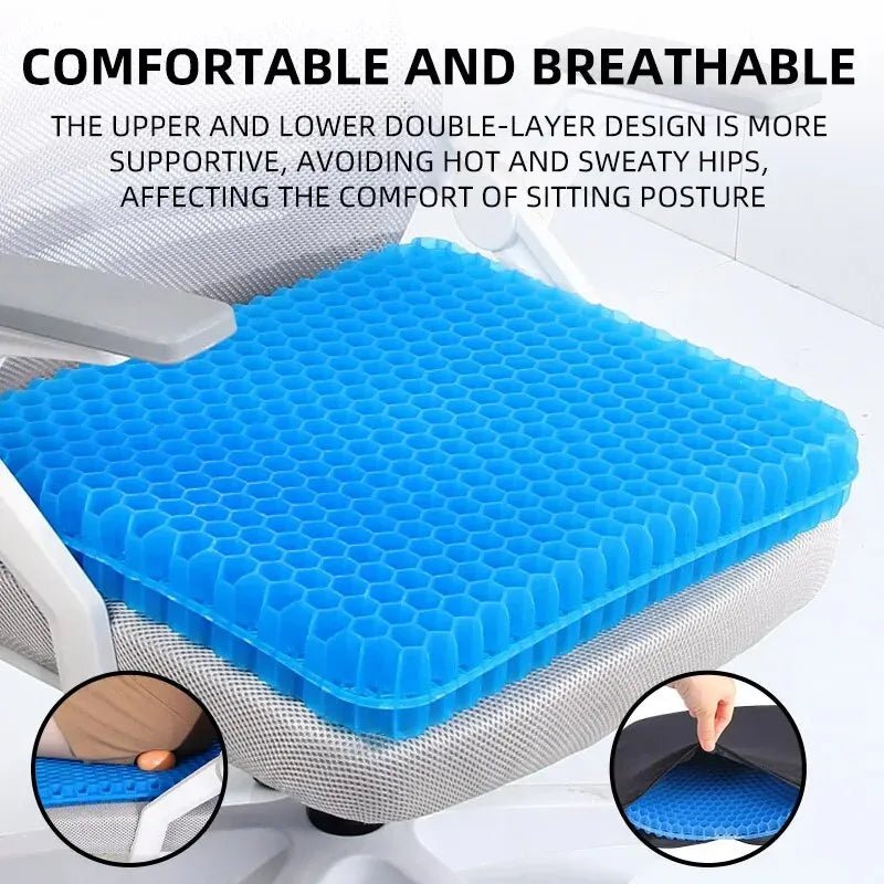 Breathable Honeycomb Gel Seat Cushion for Pressure Relief - Velvet Haven