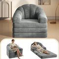 Gray 2-in-1 Convertible Sofa Sleeper Chair with Handle for Living Room or Bedroom - Velvet Haven