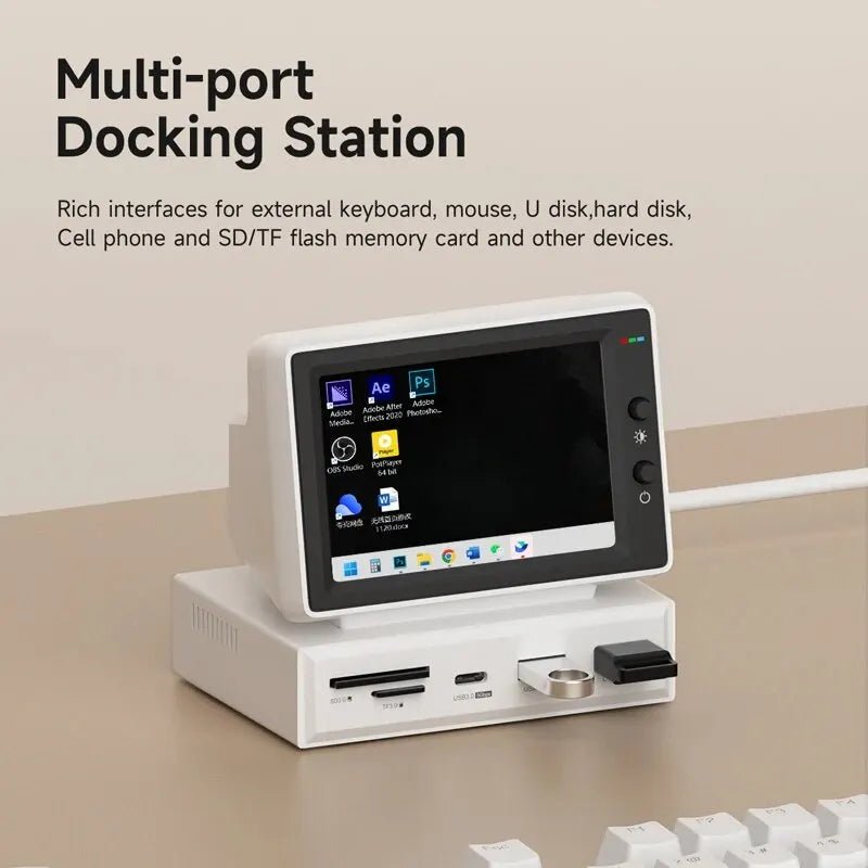 Hagibis 3.5inch IPS Mini Screen AIDA64 Mini PC CPU RAM HDD Data Monitor Display Sub Screen with USB C Hub for Laptop PC MacBook - Velvet Haven