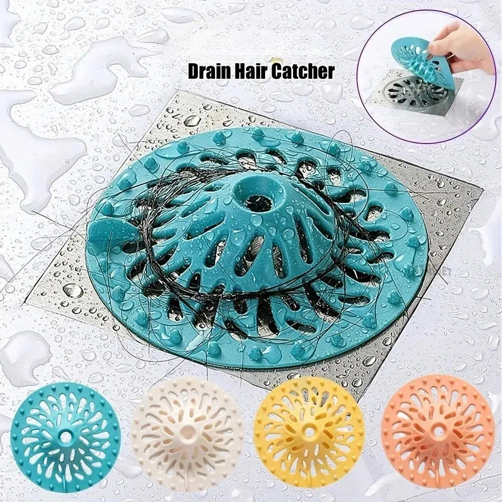 Hair Catcher Shower Drain Strainer Filter for Bathroom Bathtub Kitchen Sink Anti Clogging Cover Accessories Easy Install - Velvet Haven