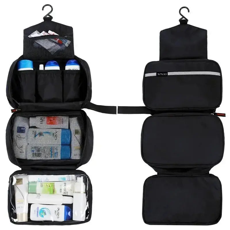 Hanging Men's Toiletry Bag Large Waterproof Cosmetic Bags Travel Organizer Lady Toiletries Makeup Toilet Foldable Bathroom Kit - Velvet Haven