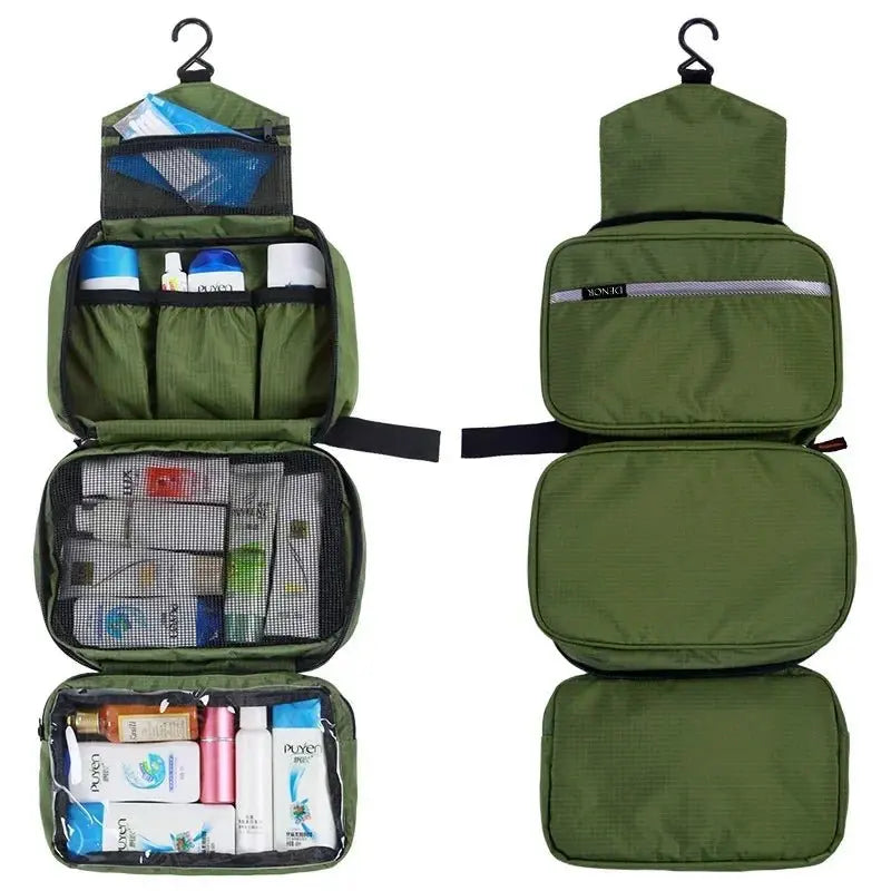 Hanging Men's Toiletry Bag Large Waterproof Cosmetic Bags Travel Organizer Lady Toiletries Makeup Toilet Foldable Bathroom Kit - Velvet Haven