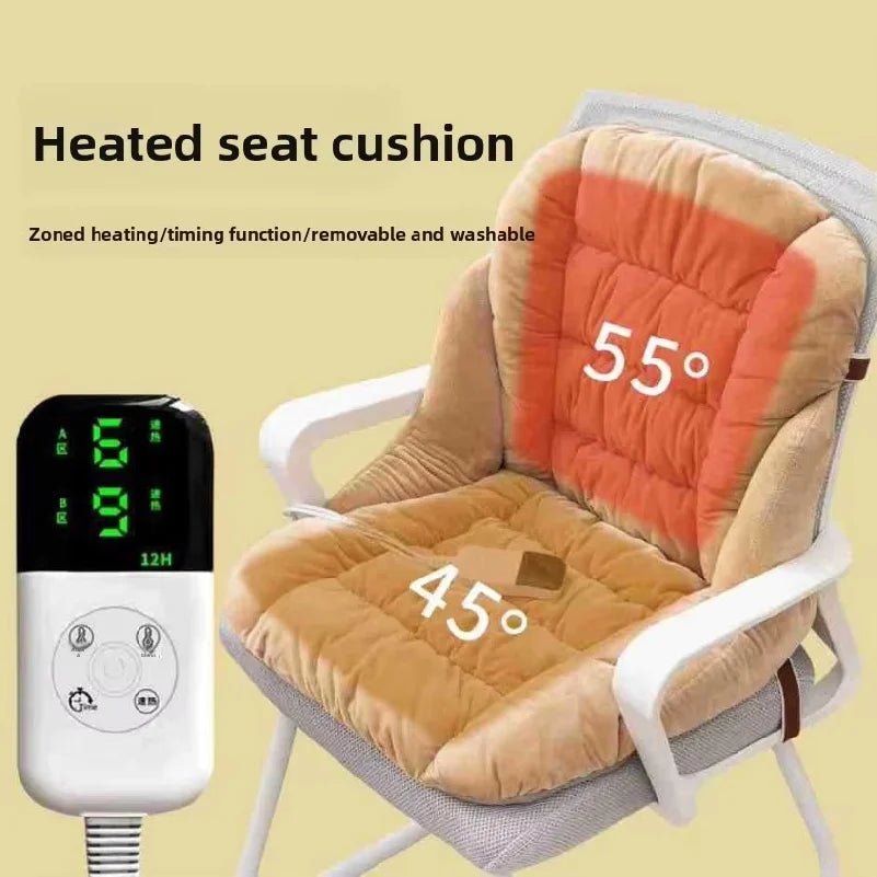 Heated Seat and Back Cushion Set with Washable Design - Velvet Haven