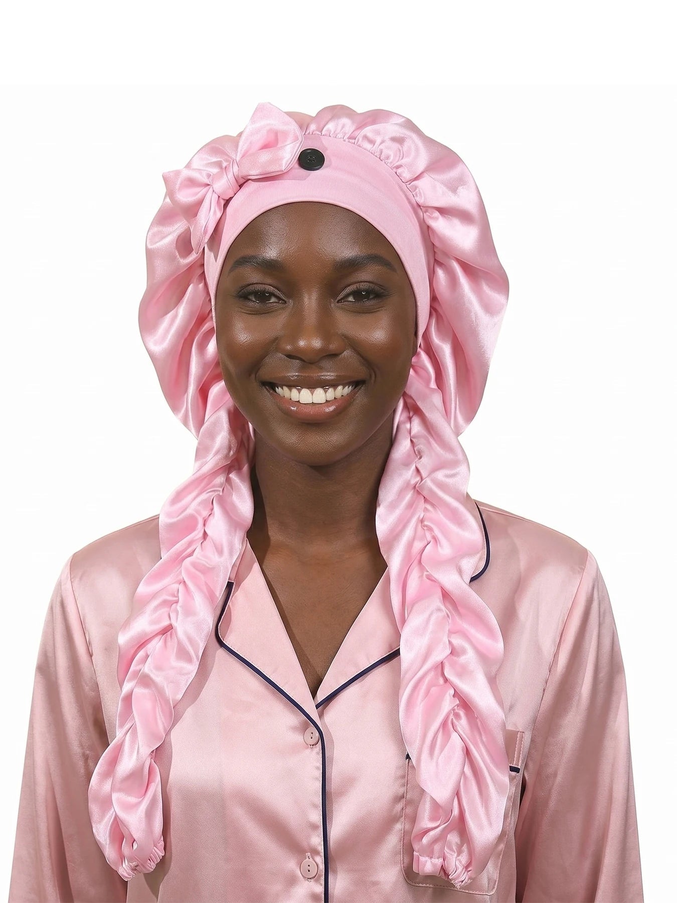 Heatless Curl Satin Sleep Bonnet with Long Ribbons - Velvet Haven