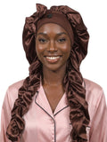 Heatless Curl Satin Sleep Bonnet with Long Ribbons - Velvet Haven
