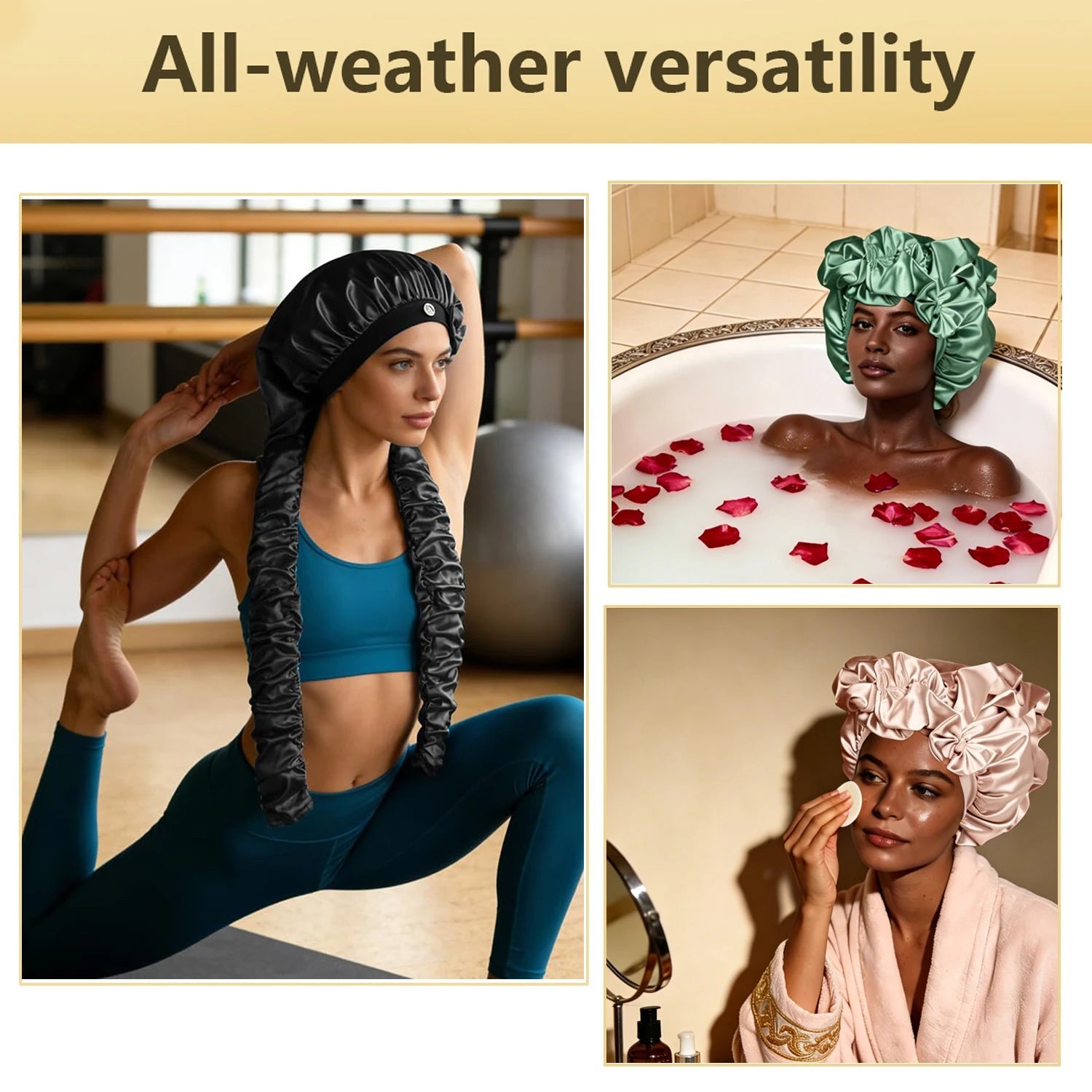 Heatless Curl Satin Sleep Bonnet with Long Ribbons - Velvet Haven