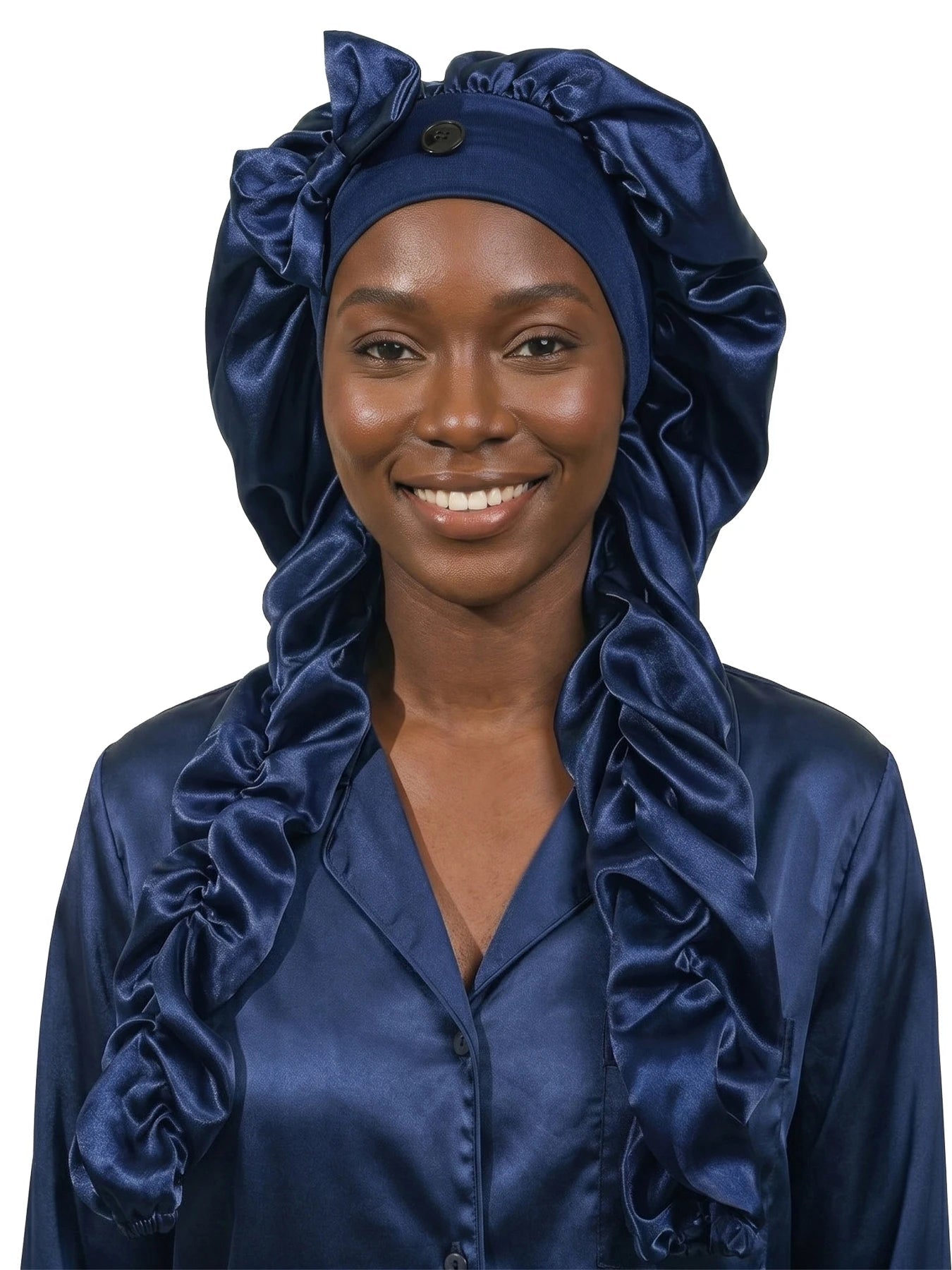 Heatless Curl Satin Sleep Bonnet with Long Ribbons - Velvet Haven