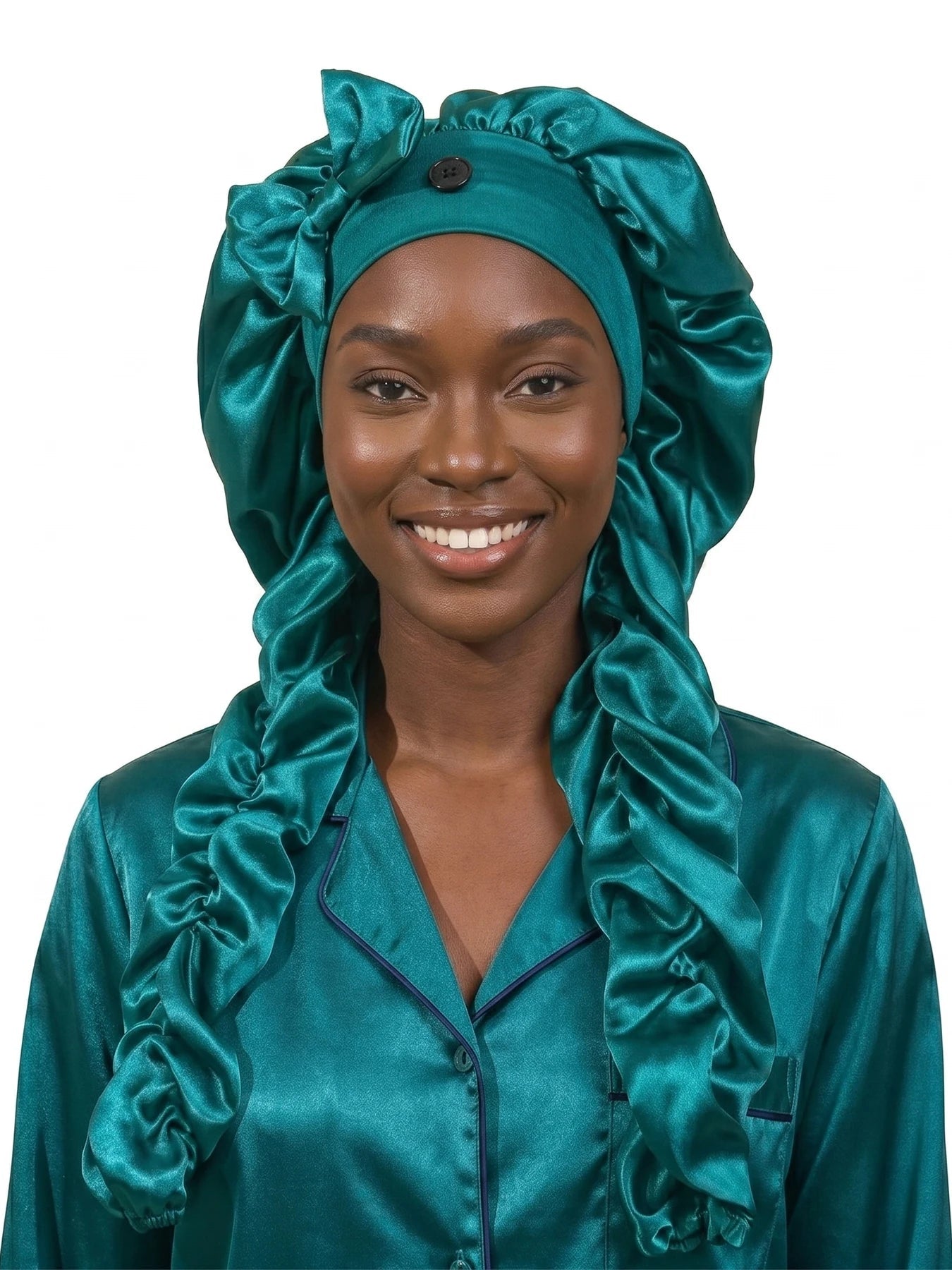 Heatless Curl Satin Sleep Bonnet with Long Ribbons - Velvet Haven