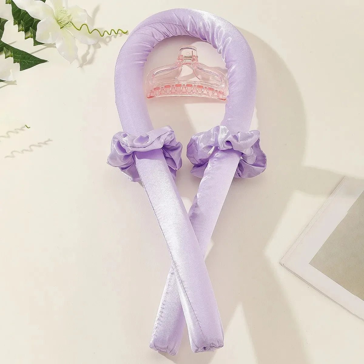 Heatless Curling Rod Headband with Hair Ties - Polyester No-Heat Hair Curler - Velvet Haven