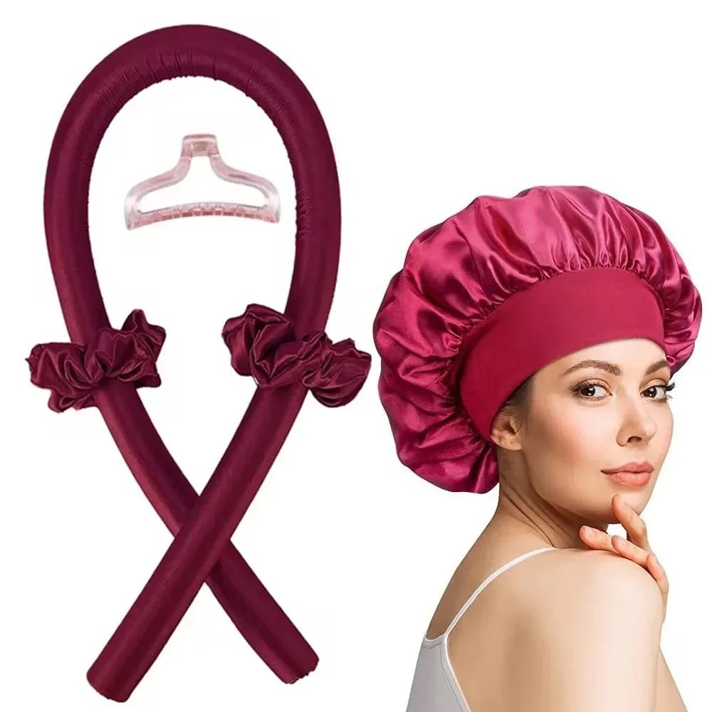 Heatless Curling Rod Night Cap Set for Long Hair - Velvet Haven