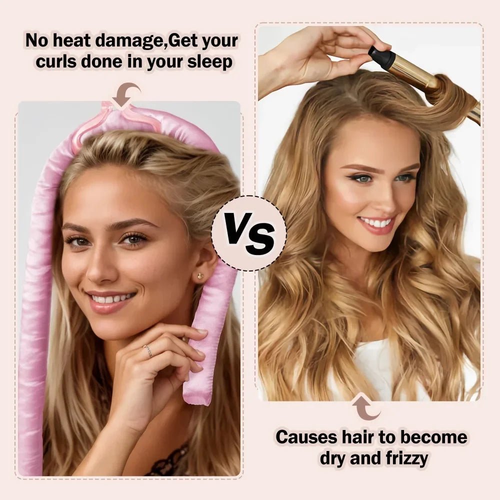 Heatless Curling Rod Night Cap Set for Long Hair - Velvet Haven