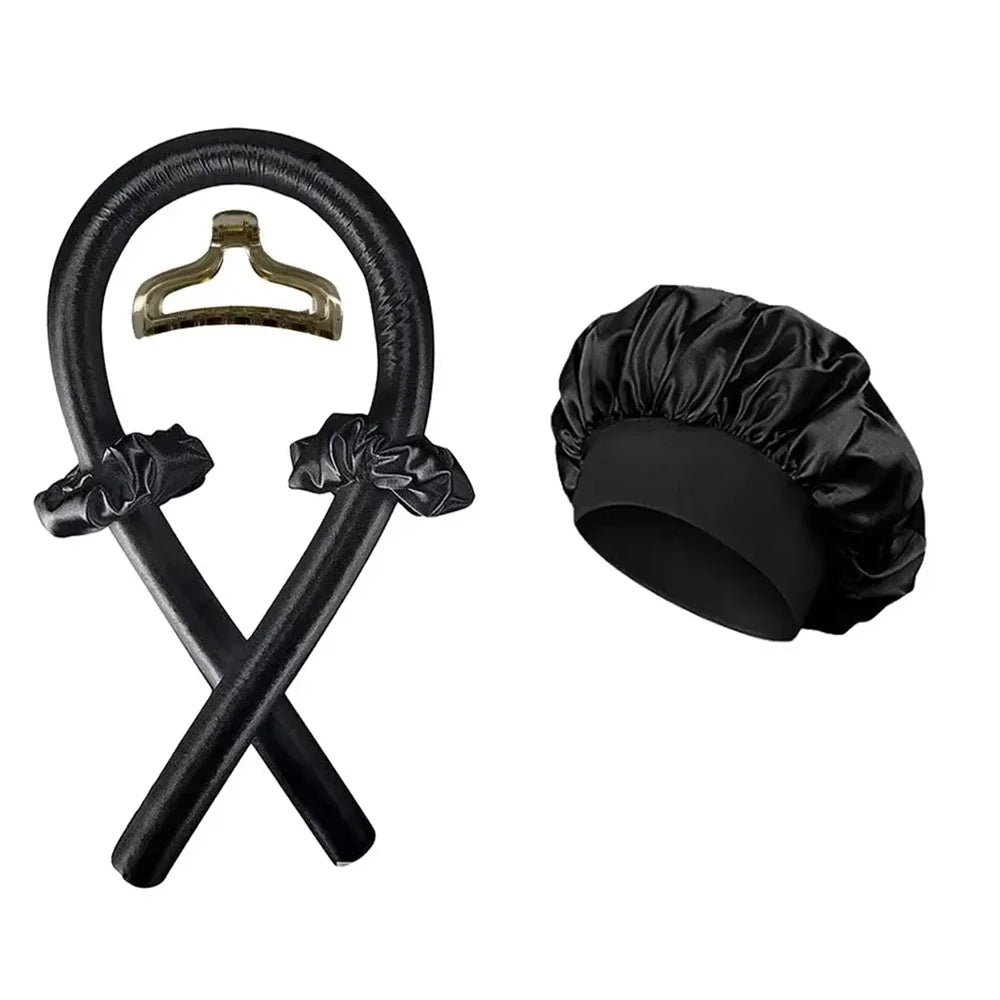 Heatless Curling Rod Night Cap Set for Long Hair - Velvet Haven