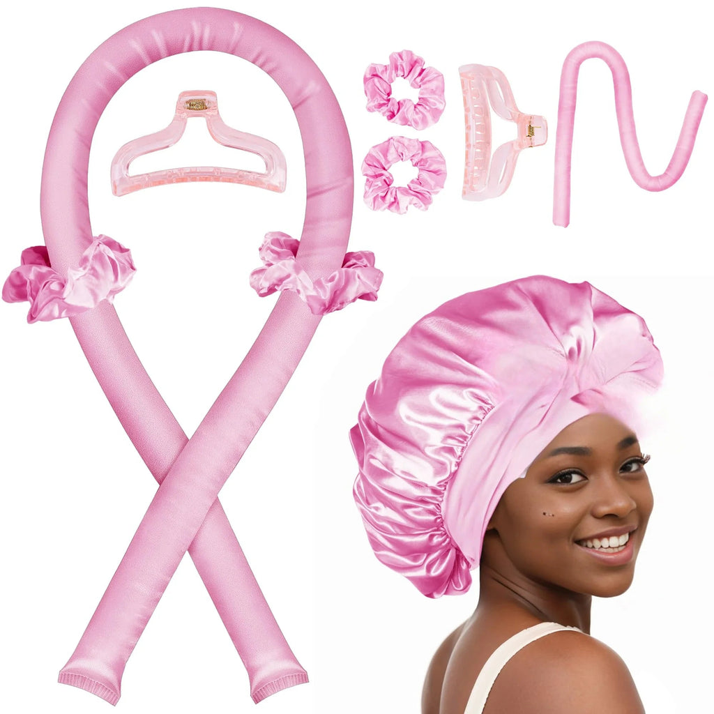 Heatless Curling Rod Night Cap Set for Long Hair - Velvet Haven