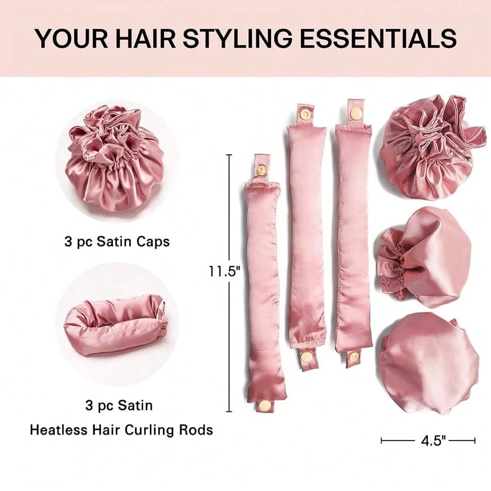 Heatless Hair Curler Rod with Hairnet for Long Hair - Velvet Haven
