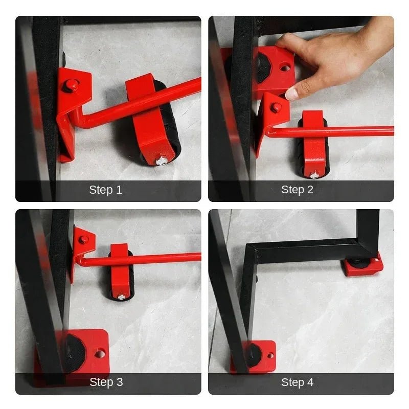 Heavy Duty Furniture Mover Set - 2/4/5pcs Multipurpose Roller Sliders for Effortless Lifting & Moving, Hardwood Floor Protector - Velvet Haven