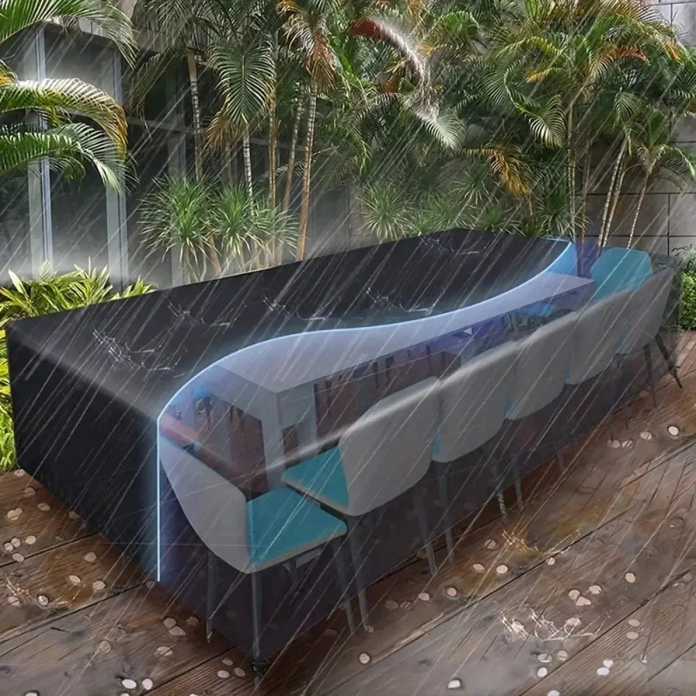 Heavy Duty Waterproof Outdoor Lawn Terrace Furniture Cover with Patio Table Protection, UV-proof Garden Furniture Cover - Velvet Haven