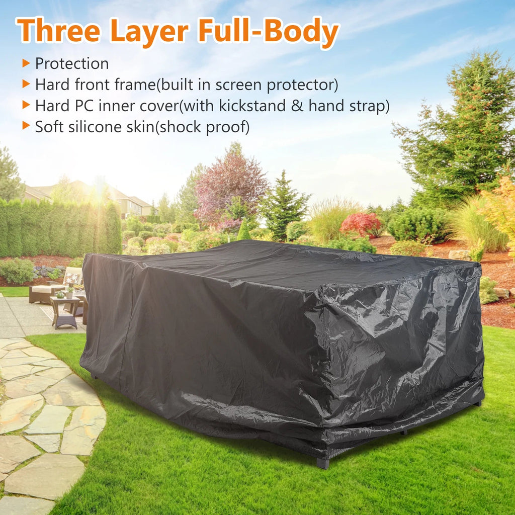 Heavy Duty Waterproof Patio Furniture Cover Rectangular Garden Rain And Snowproof Outdoor Sofa Table And Chair Windproof Cover - Velvet Haven