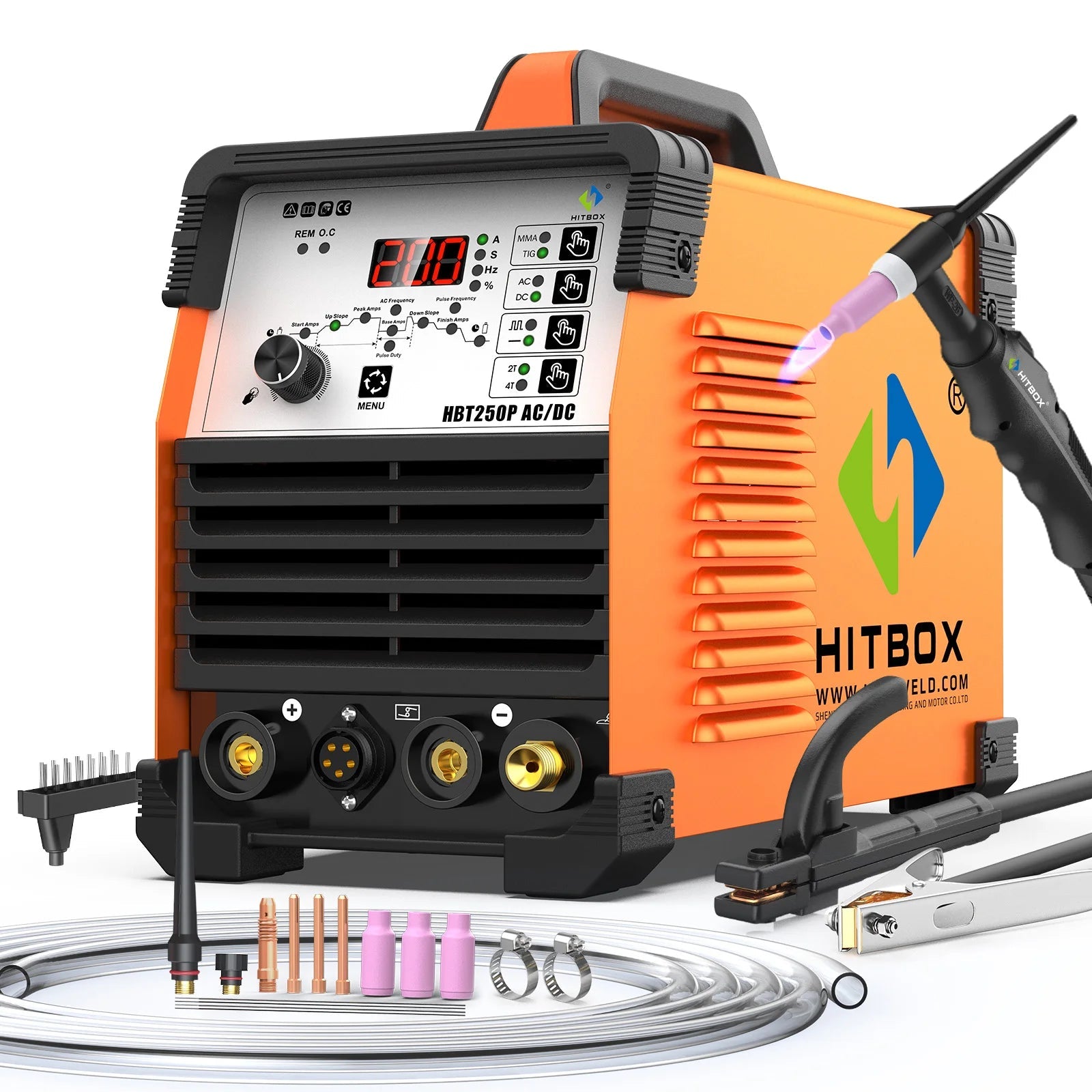 HITBOX 2T/4T 6in1 HBT250P AC/DC 200A TIG Automatic Semi-automatic IGBT Inverter Welder MCU Technology 220V 200A Welding Machine - Velvet Haven