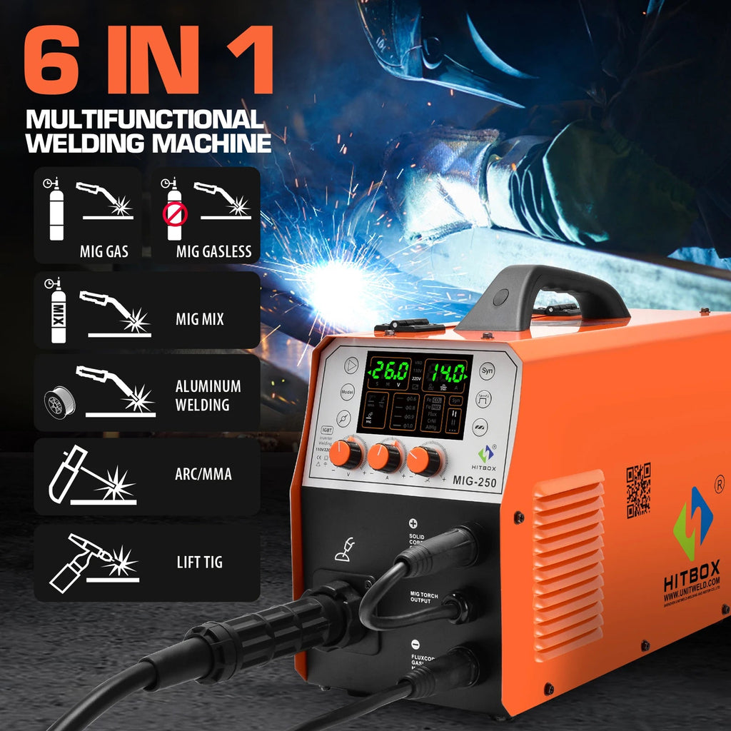 HITBOX 5in1 MIG TIG MMA Synergic Control MAG Multo-function Welding Machine - Velvet Haven