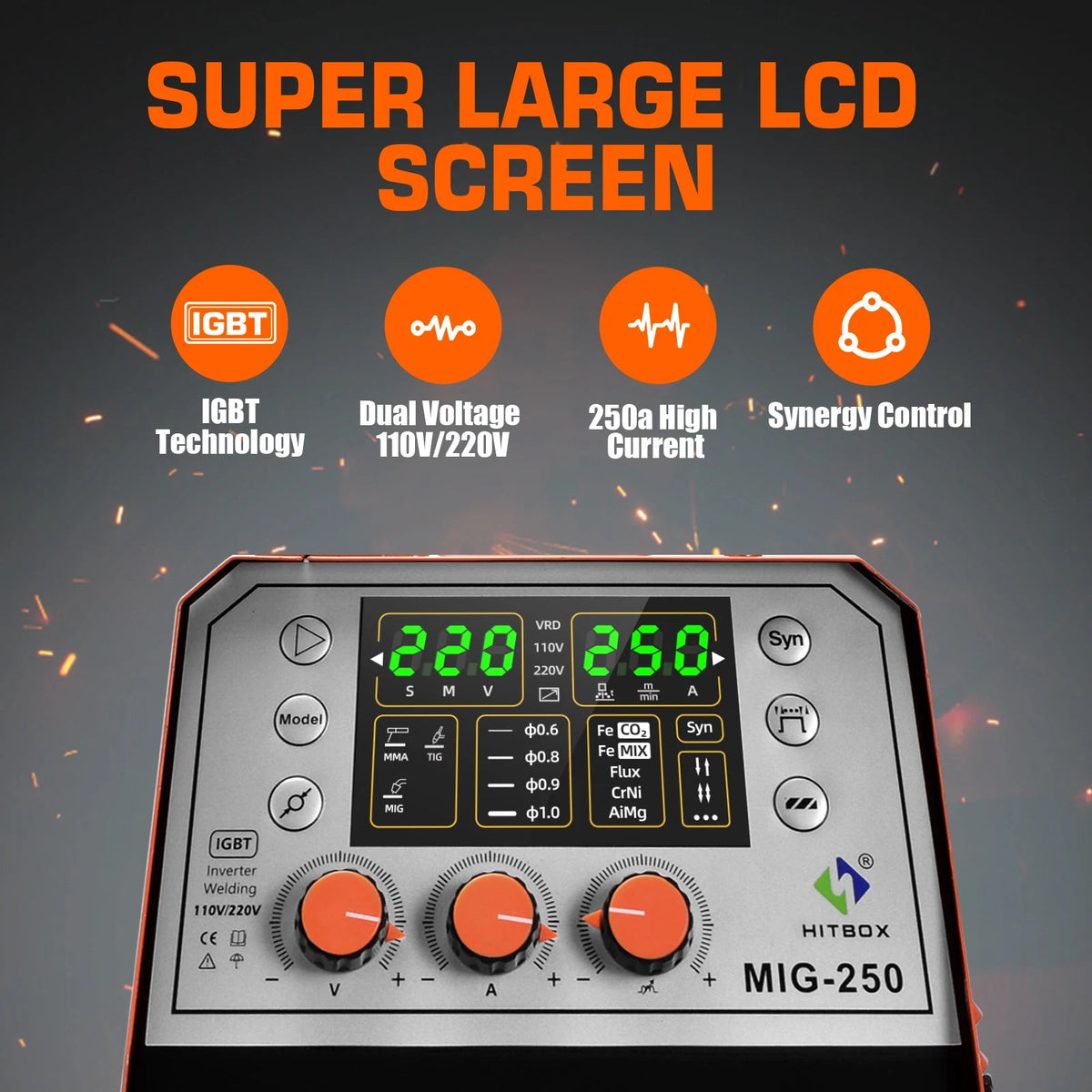 HITBOX 5in1 MIG TIG MMA Synergic Control MAG Multo-function Welding Machine - Velvet Haven