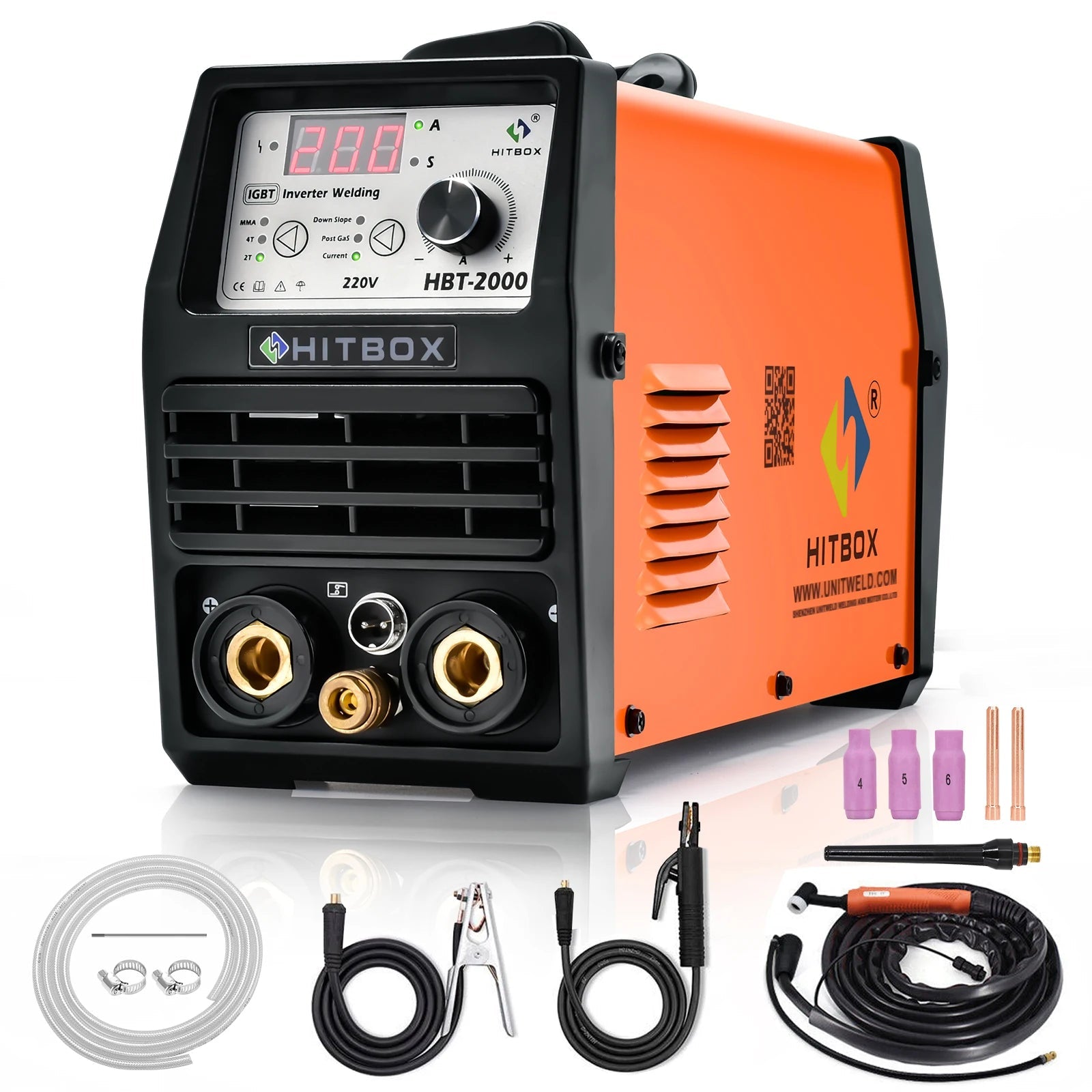 HITBOX HBT2000 High Strength Igbt 2 In 1 TIG ARC 110/220V DC TIG Dipulse 2T 4T Tig Welding Rotary Machine - Velvet Haven