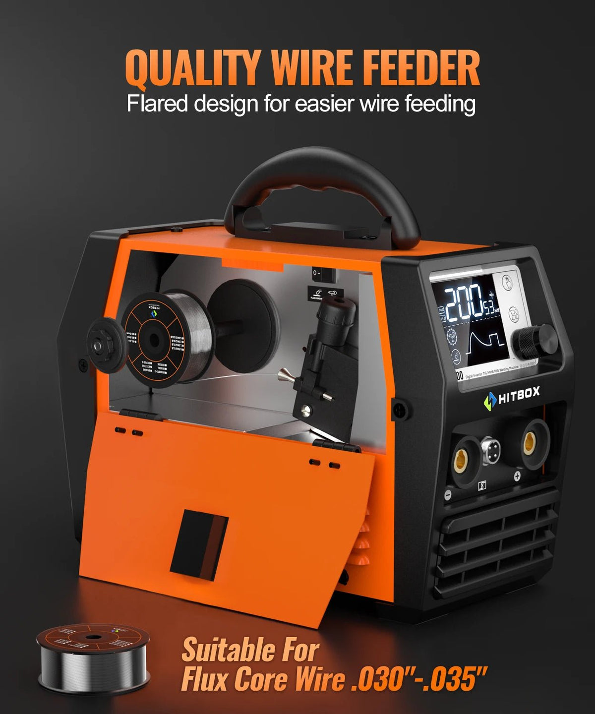 HITBOX HIM200 Welder Synergic MMA Flux MIG Lift TIG Spool Gun 4-in-1 Multi-process Portable Semi-Automatic Welding Tool for DIY Workshop - Velvet Haven
