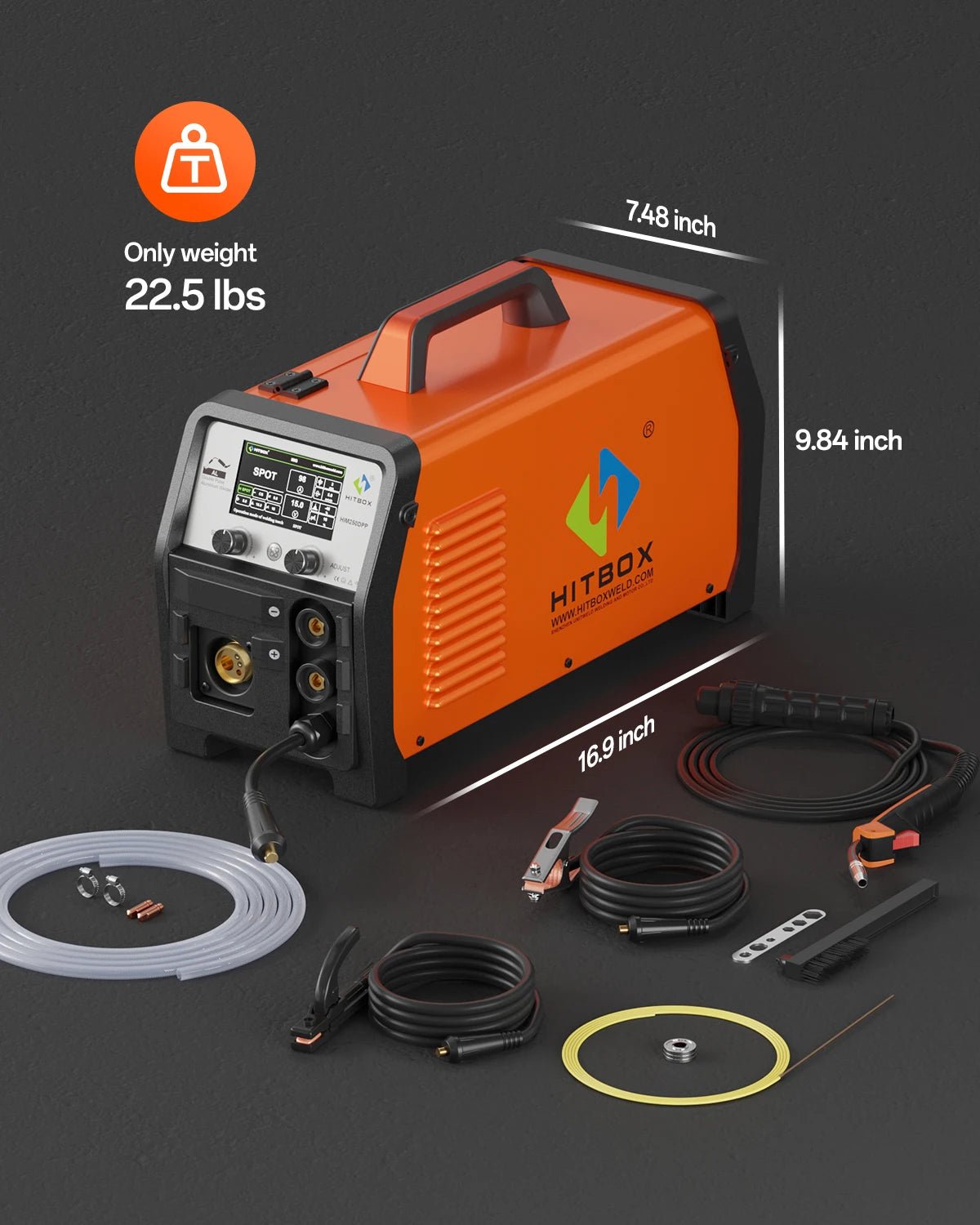 HITBOX HIM250DPP 300A Multi-Process Welder MIG TIG Stick Synergic Inverter Machine For Professional And DIY Welding - Velvet Haven