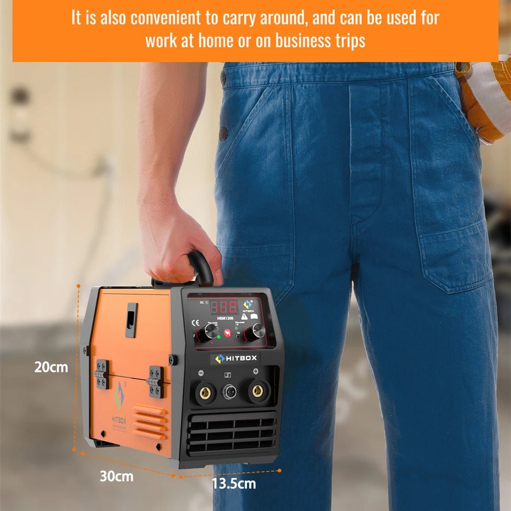 HITBOX MIG-200 3 in 1 Welding Machine Synergy Semi-Automatic Inverter Tig Argon Arc MIG Gas-Less Soldering Welder HBM1200 - Velvet Haven