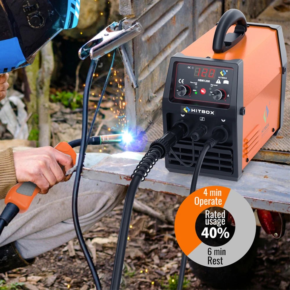 HITBOX MIG-200 3 in 1 Welding Machine Synergy Semi-Automatic Inverter Tig Argon Arc MIG Gas-Less Soldering Welder HBM1200 - Velvet Haven