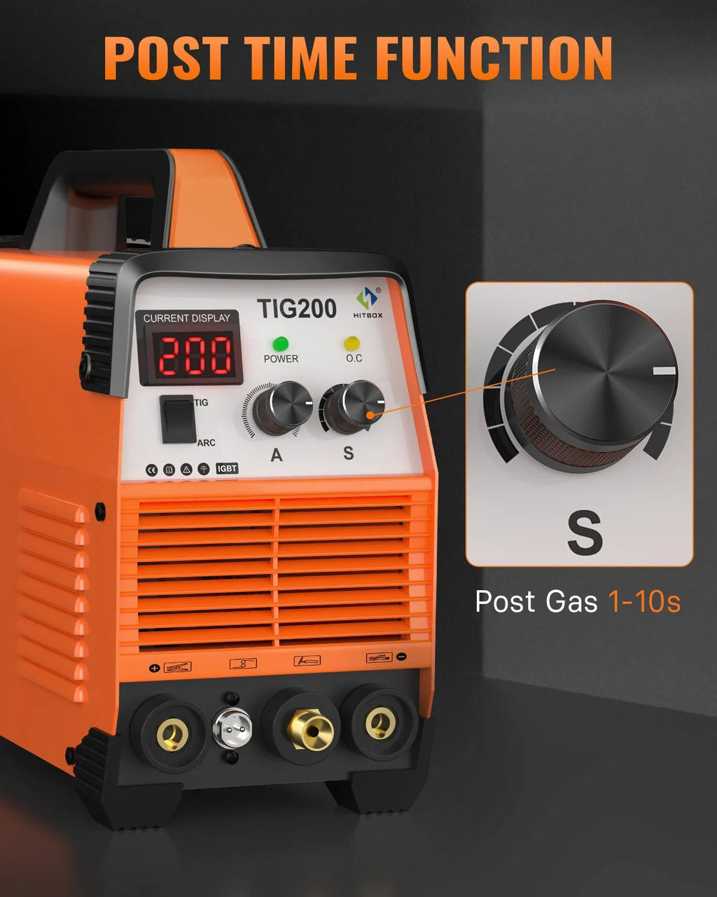 HITBOX TIG200 2 In 1 HF TIG Stick MMA Welder Dual Voltage 110V/220V IGBT Inverter Portable TIG Welding Machine with Post Gas Function TIG Torch Electrode Holder Kit - Velvet Haven